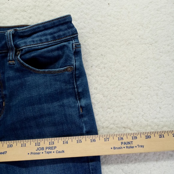 American Eagle Outfitters Hi Rise Skinny Kick Jeans Womens Size 4 Long Dark Wash - Picture 3 of 10